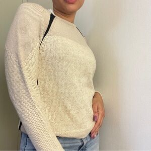 Helmut Lang Cream and Black Women's Sweater